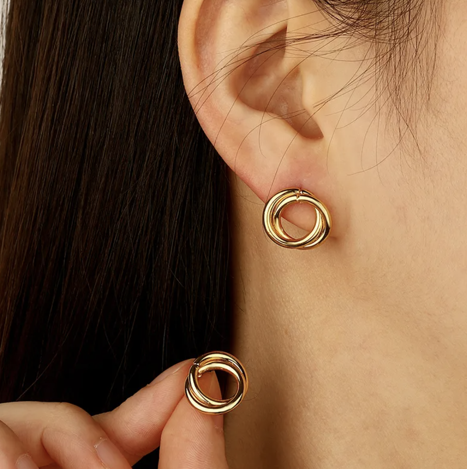 Classic Round Stud Earrings