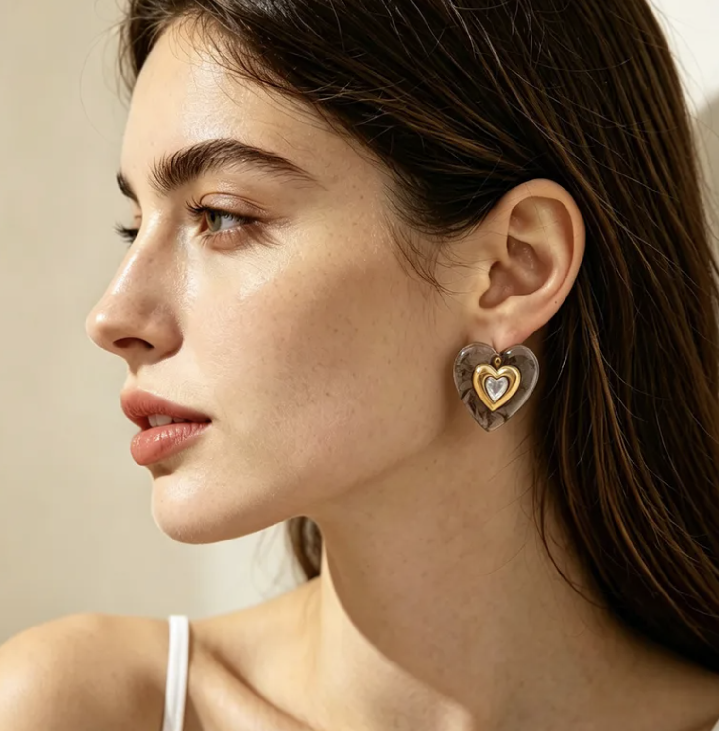 Minimalist Heart Stud Earrings