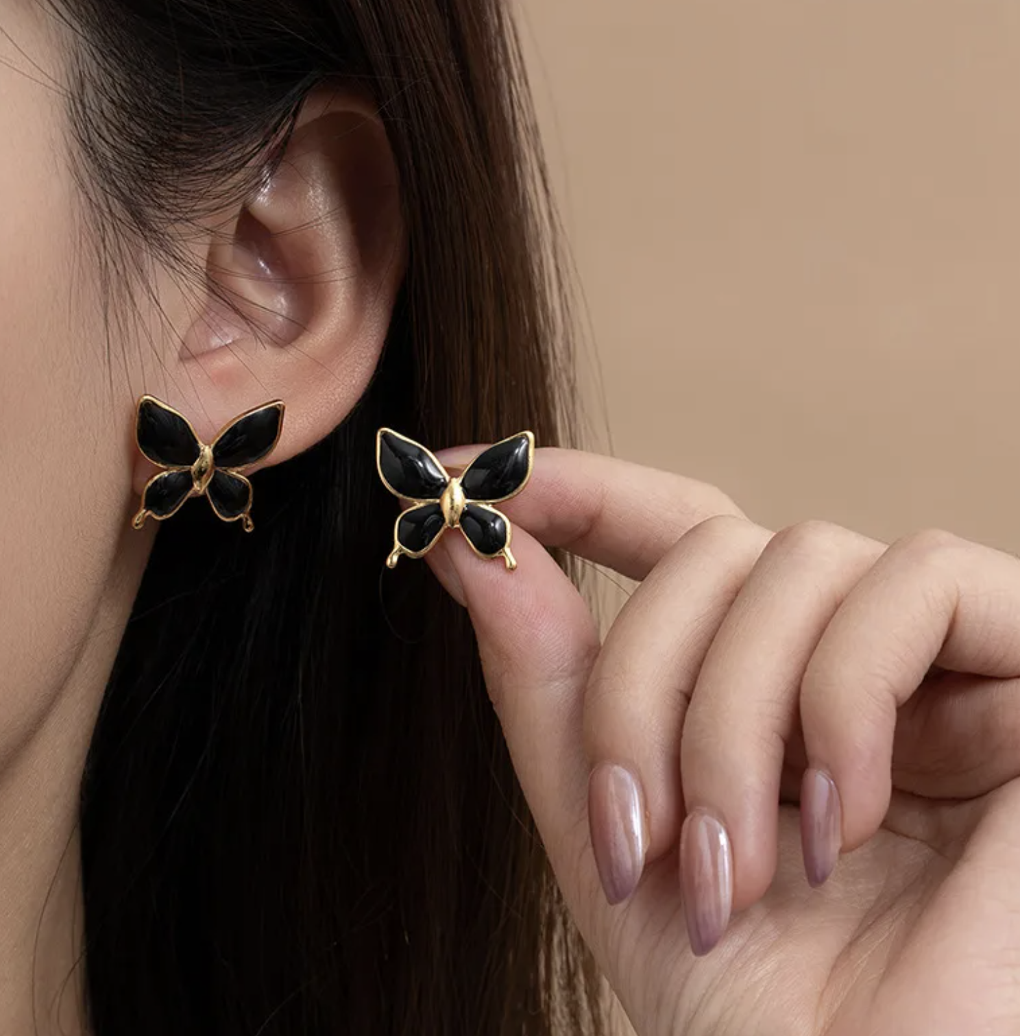 Retro Geometric Enamel Earrings
