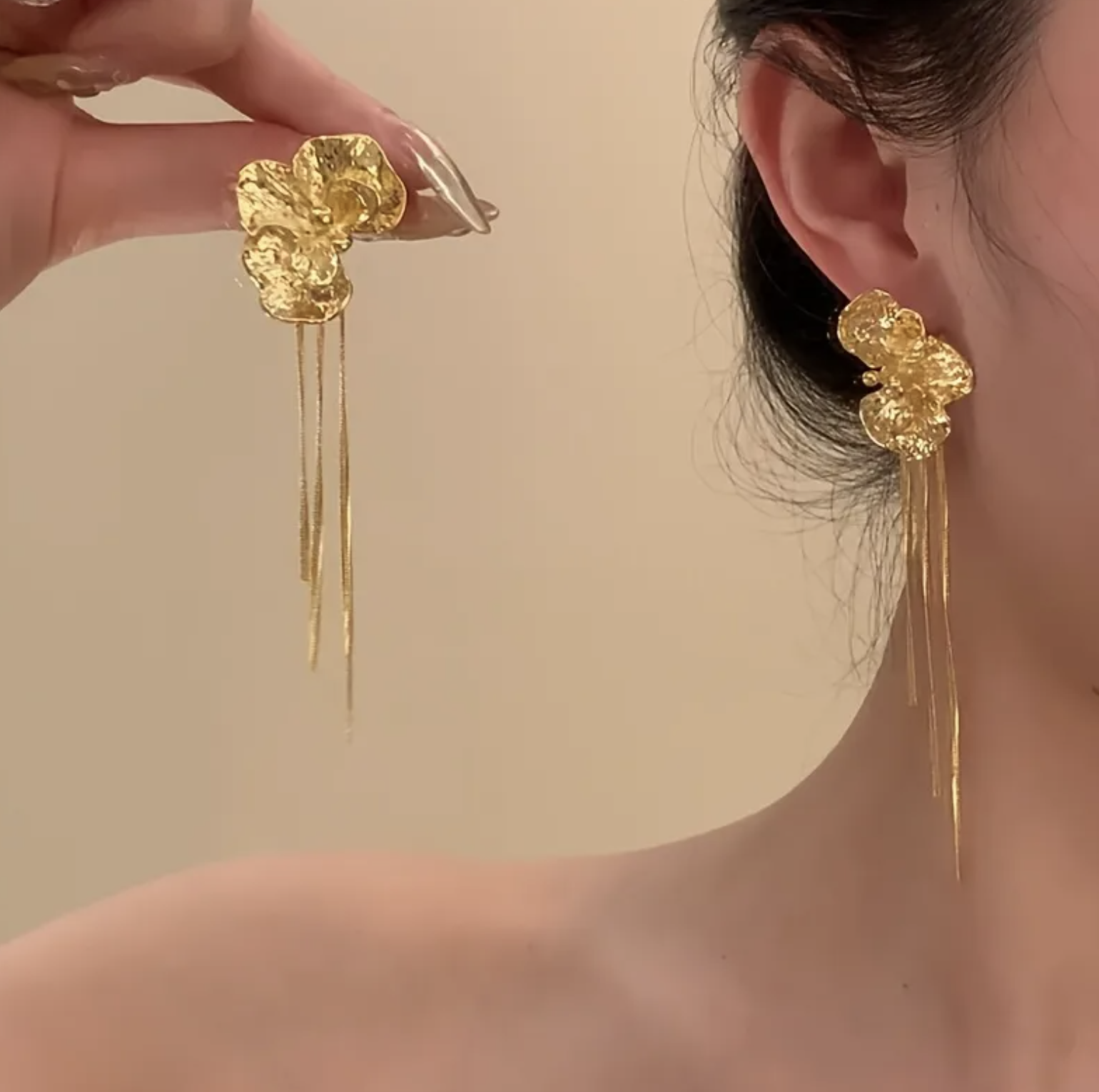 Floral Tassel Earrings